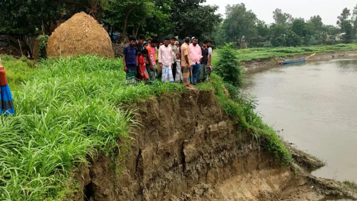 বাঙালি নদীর ভাঙনে শতাধিক বিঘা জমি নদীতে বিলীন, হুমকির মুখে ৫ গ্রাম